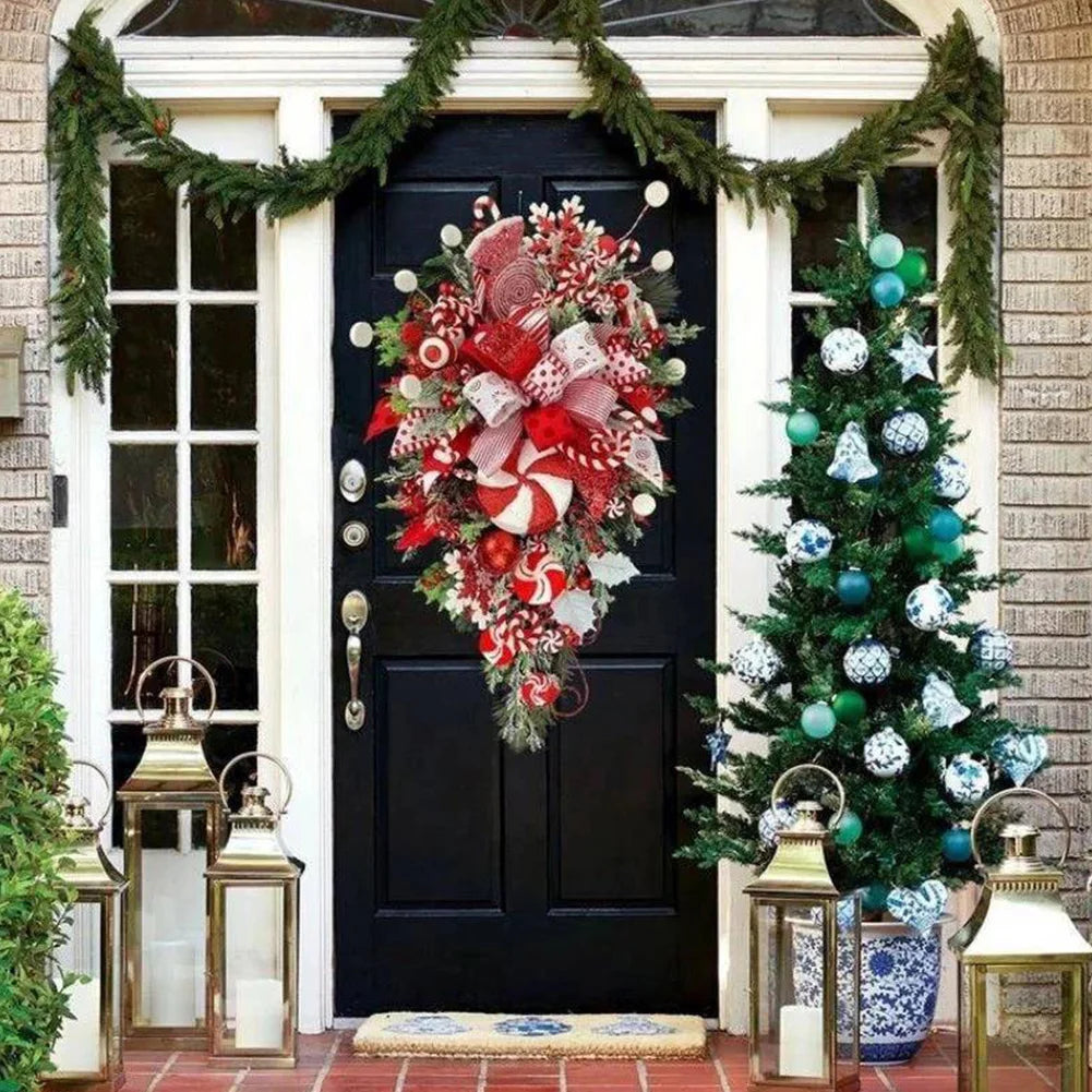 Upside Down Christmas Tree Garland Wreath