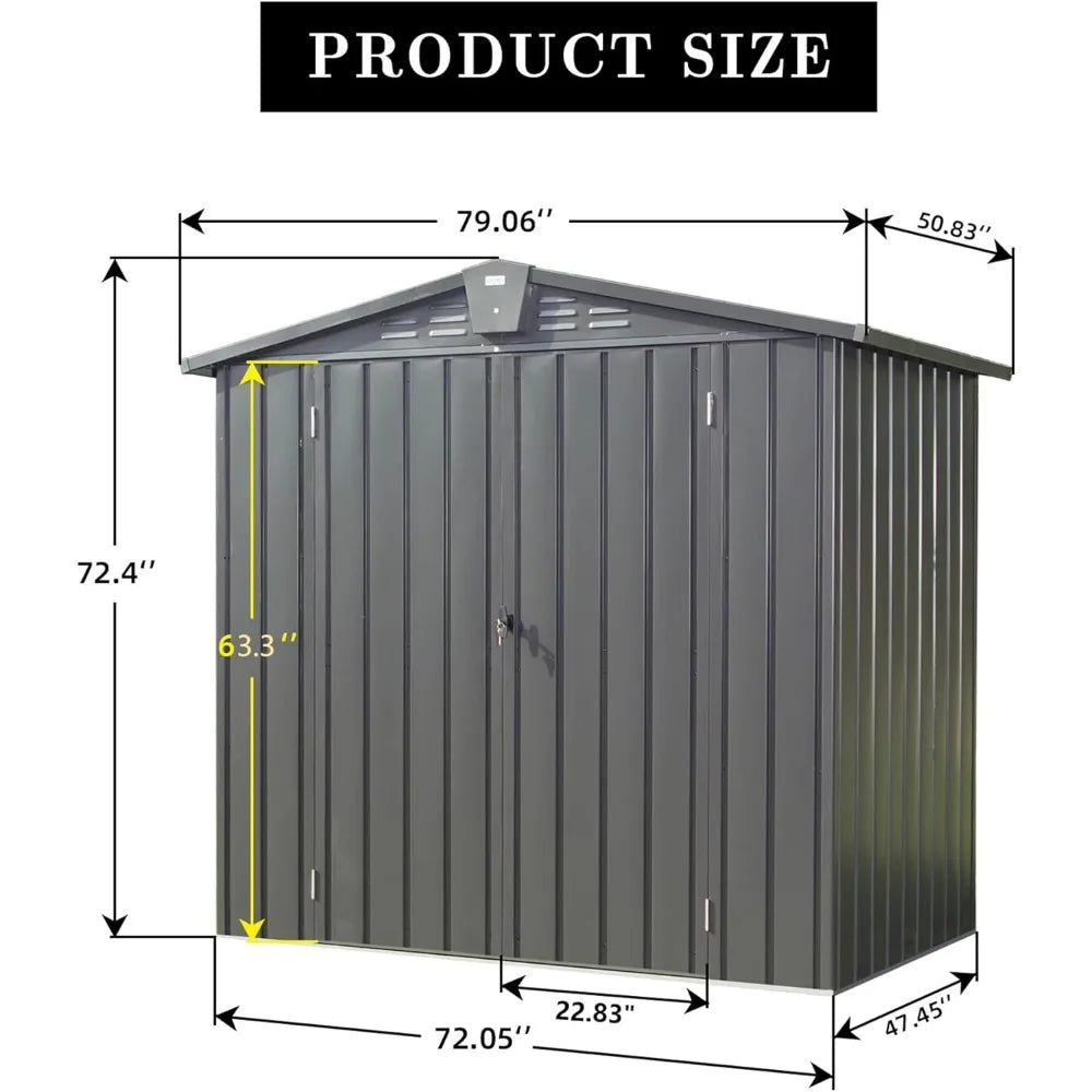 Outdoor Storage Shed with Lock and Vents