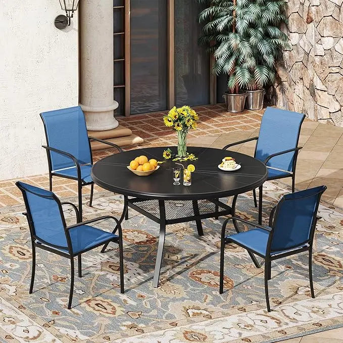 Round Aluminum Patio Dining Set