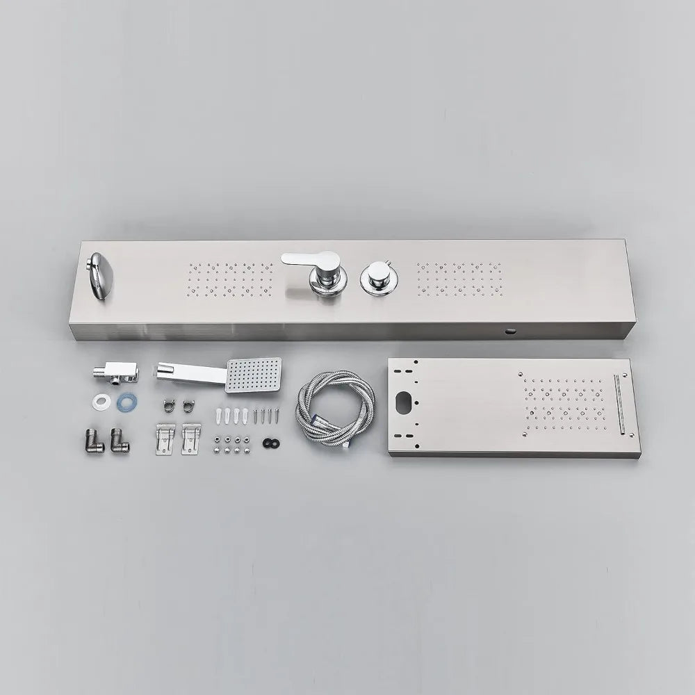 Modern Stainless Steel LED Shower Panel Full System Set