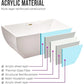 Modern Sleek Rectangular Acrylic Bathtub