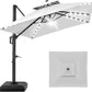 Tier Square Cantilever Patio Umbrella with Solar LED Lights