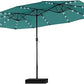 Rectangular Cantilever Patio Umbrella with LED Solar Lights