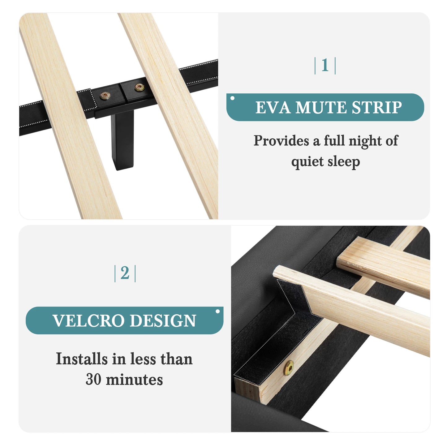 Modern Faux Leather Bed Frame