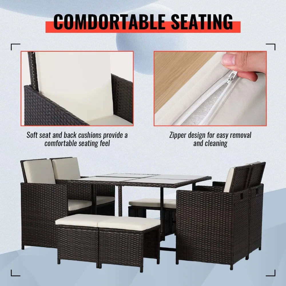 Rattan Patio Dining Set
