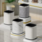 Leather Marble Grain Square Waste Bin