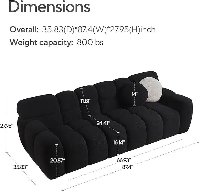 Boucle Couch with Pillow