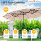 Rectangular Cantilever Patio Umbrella with LED Solar Lights