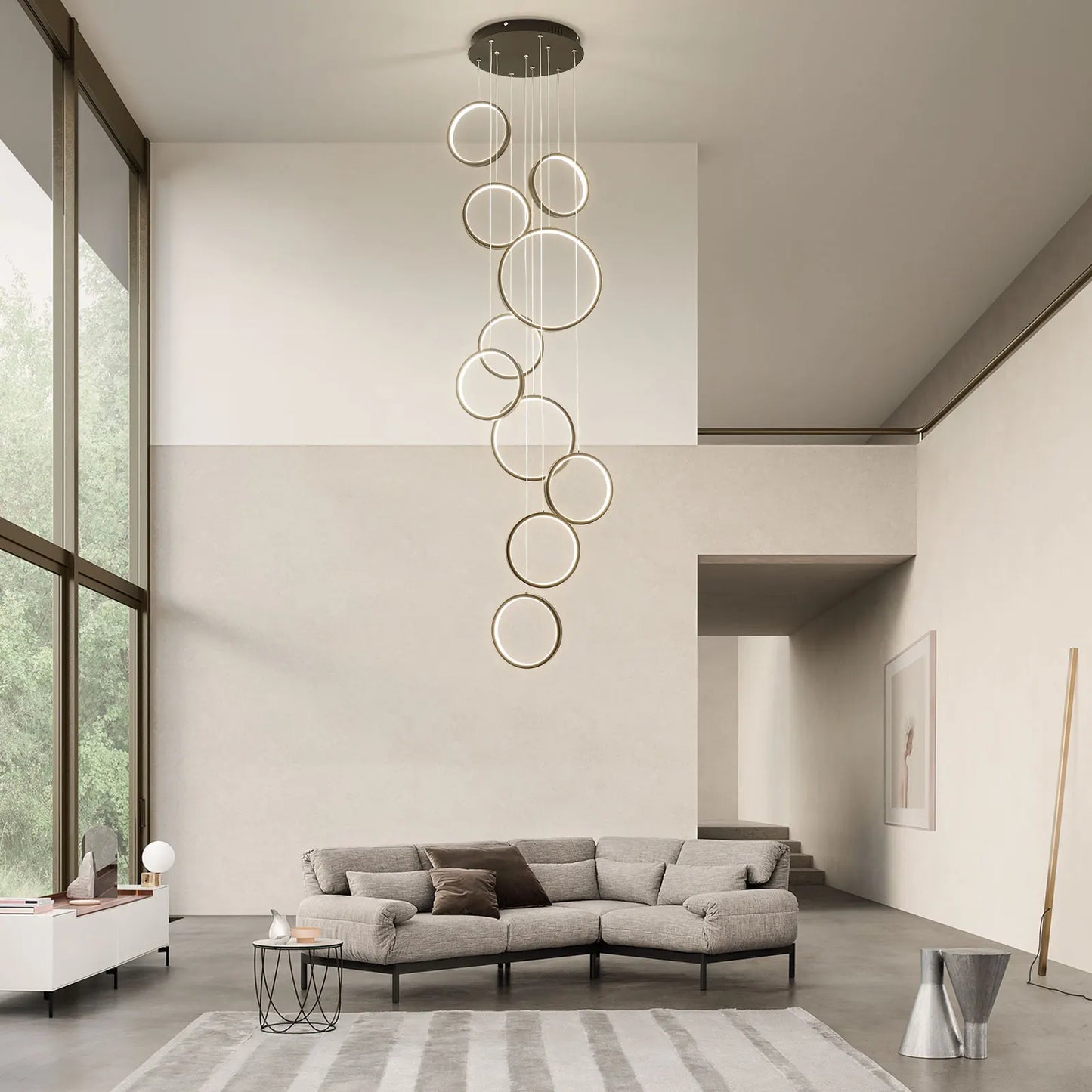 Modern 10 Rings LED Chandelier