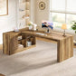 Modern Wooden L-Shaped Executive Desk