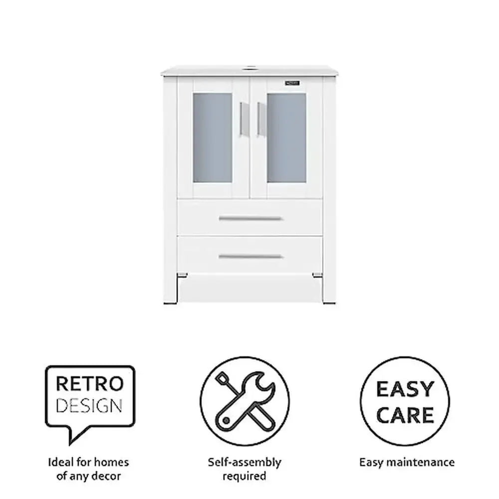 Eclife Modern Bathroom 24" Vanity Sink Set with Sink Faucet