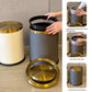Leather / Marble Waste Bin with Lid