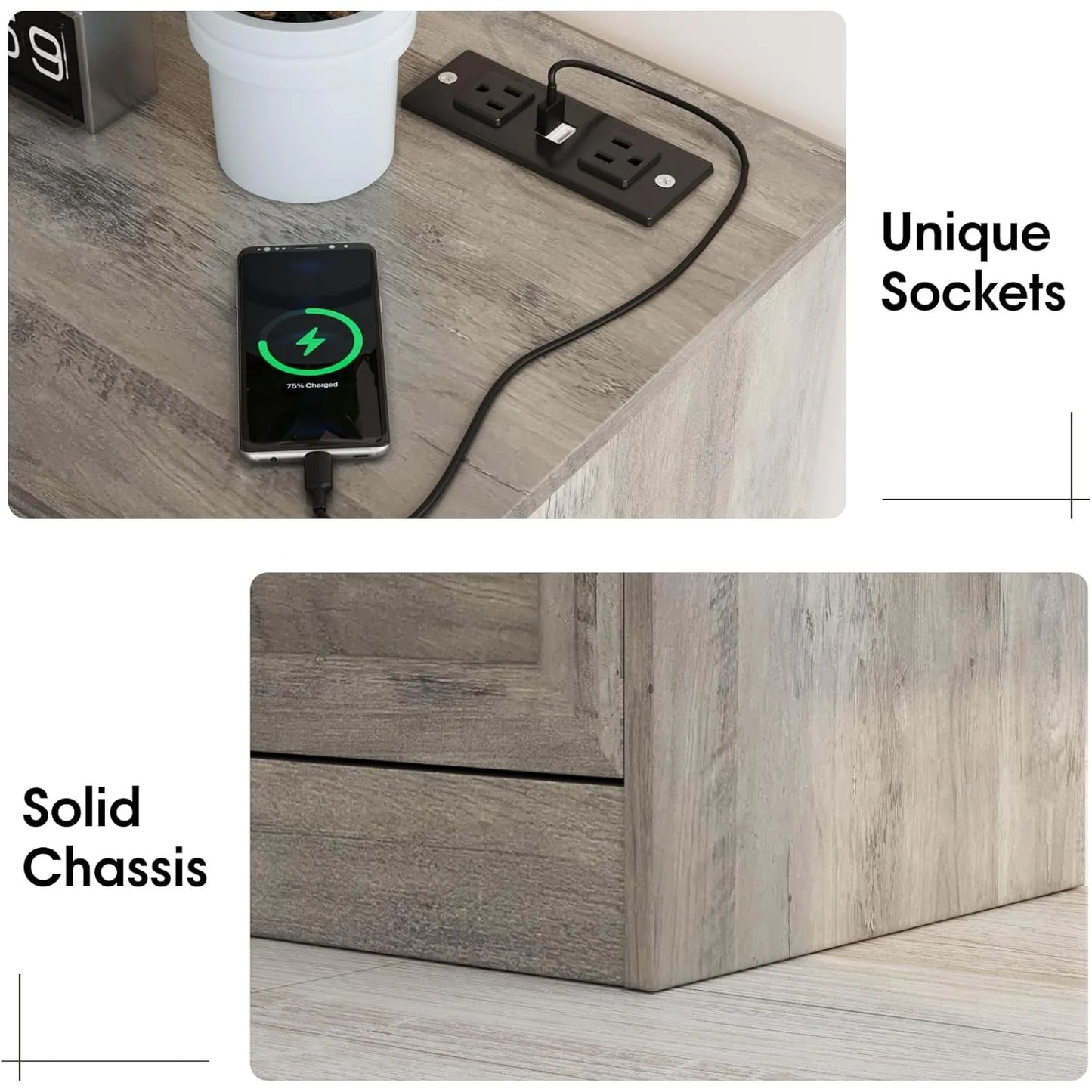 Fameill Dresser with Charging Station