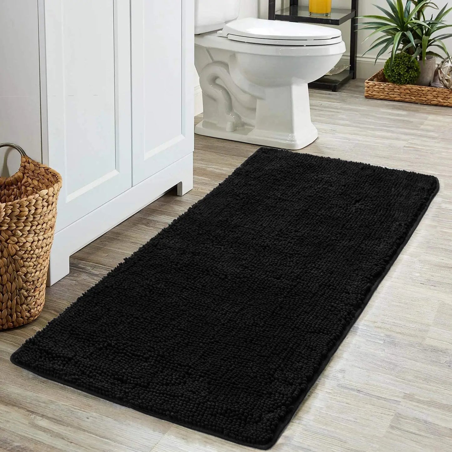 Non-Slip Super Absorbent Smooth Chenille Bath Mat