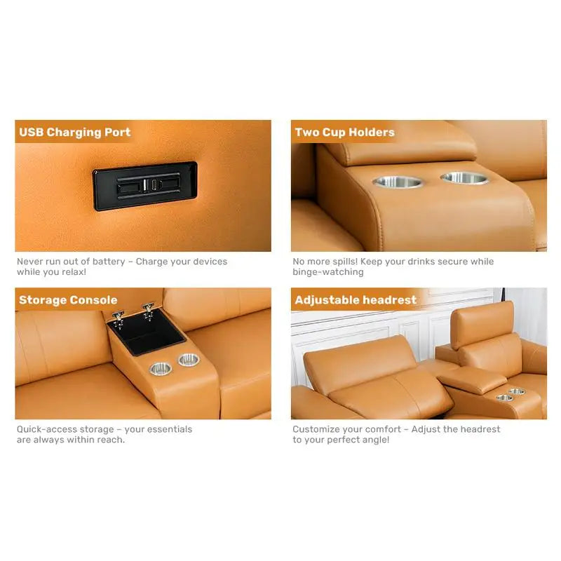 Modern Morocco 4-Seat Power Reclining Sectional Sofa