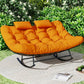 Oversized Loveseat Rocking Papasan Chair with Cushions