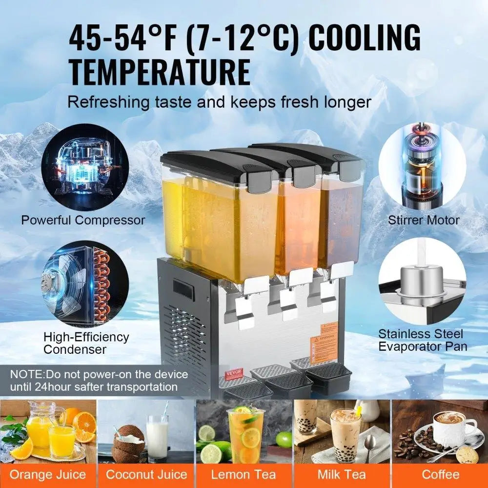 Vevor® 10L, 3 Tanks Commercial Beverage Dispenser