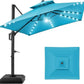 Tier Square Cantilever Patio Umbrella with Solar LED Lights