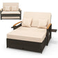 Daybed Chaise Lounger w/4-Level Adjustable Backrest & Retractable Trays
