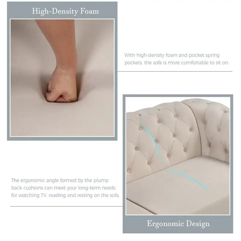 Modern Velvet Upholstered Couch