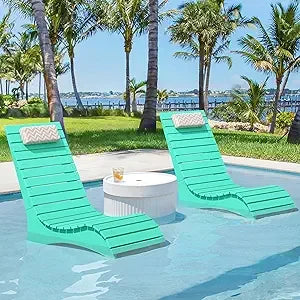 Ergonomic In-Pool Chair Lounger with Pillow Headrest