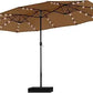 Rectangular Cantilever Patio Umbrella with LED Solar Lights