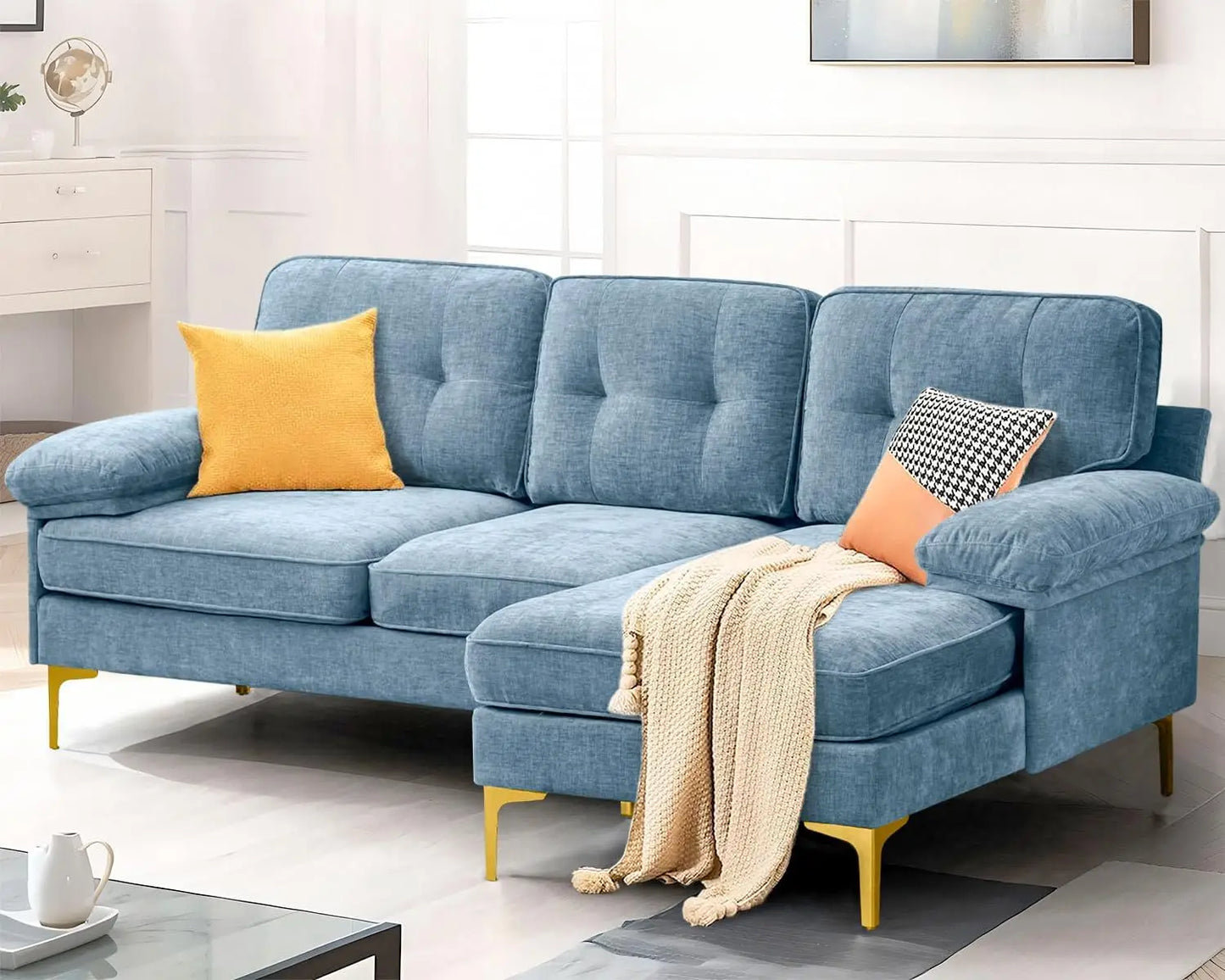 Modern Chenille Sectional Sofa