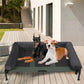 Elevated Dog Bed with Cooling Breathable Mat and Soft Plush Mat