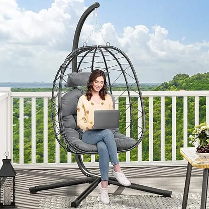 Hanging Egg Chair Stand with Cushions