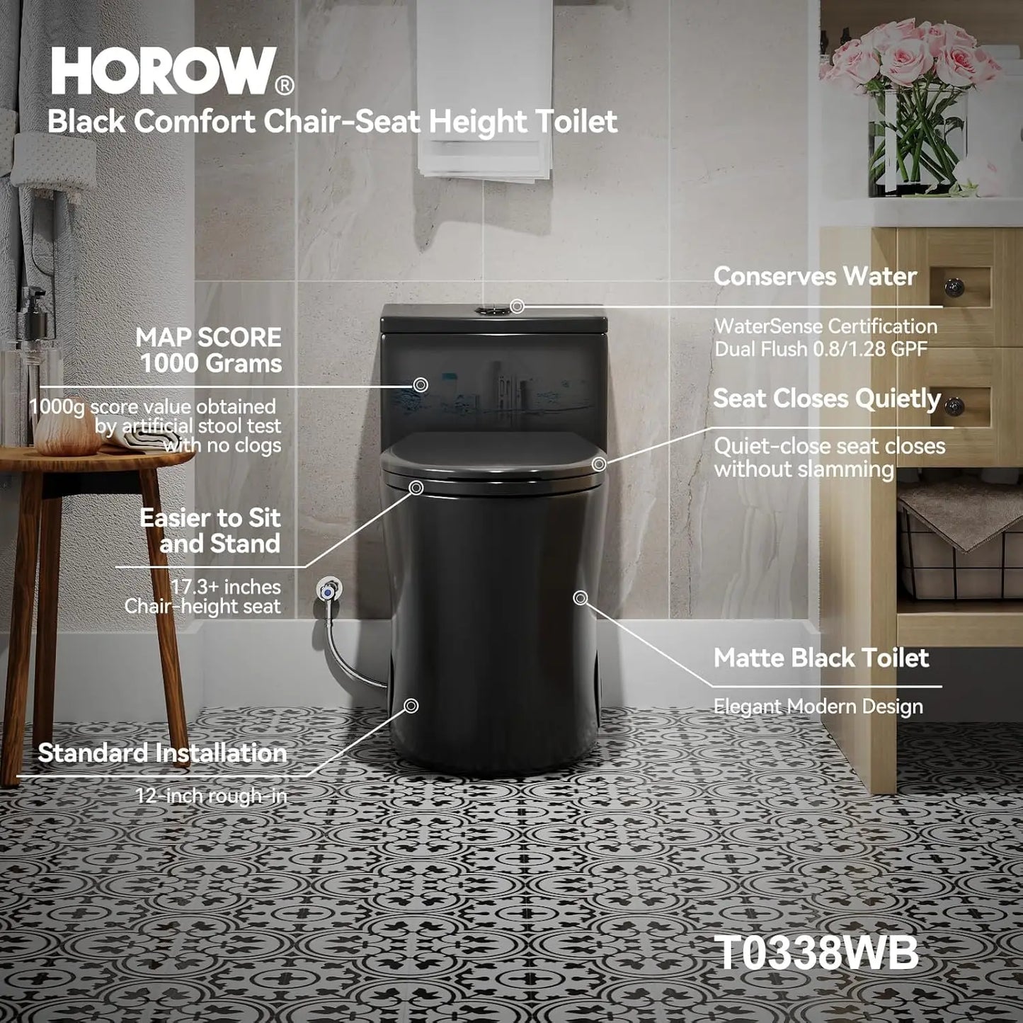 Horow® Compact One Piece Toilet