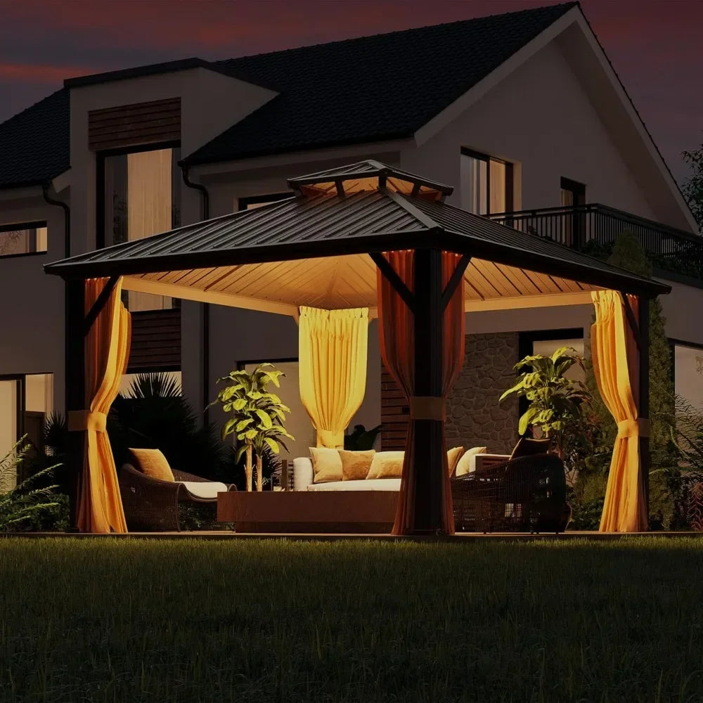 Gazebo with Curtain and Netting