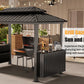 Grill Gazebo with Double Roof, Storage Cabinets, and Ceiling Hooks