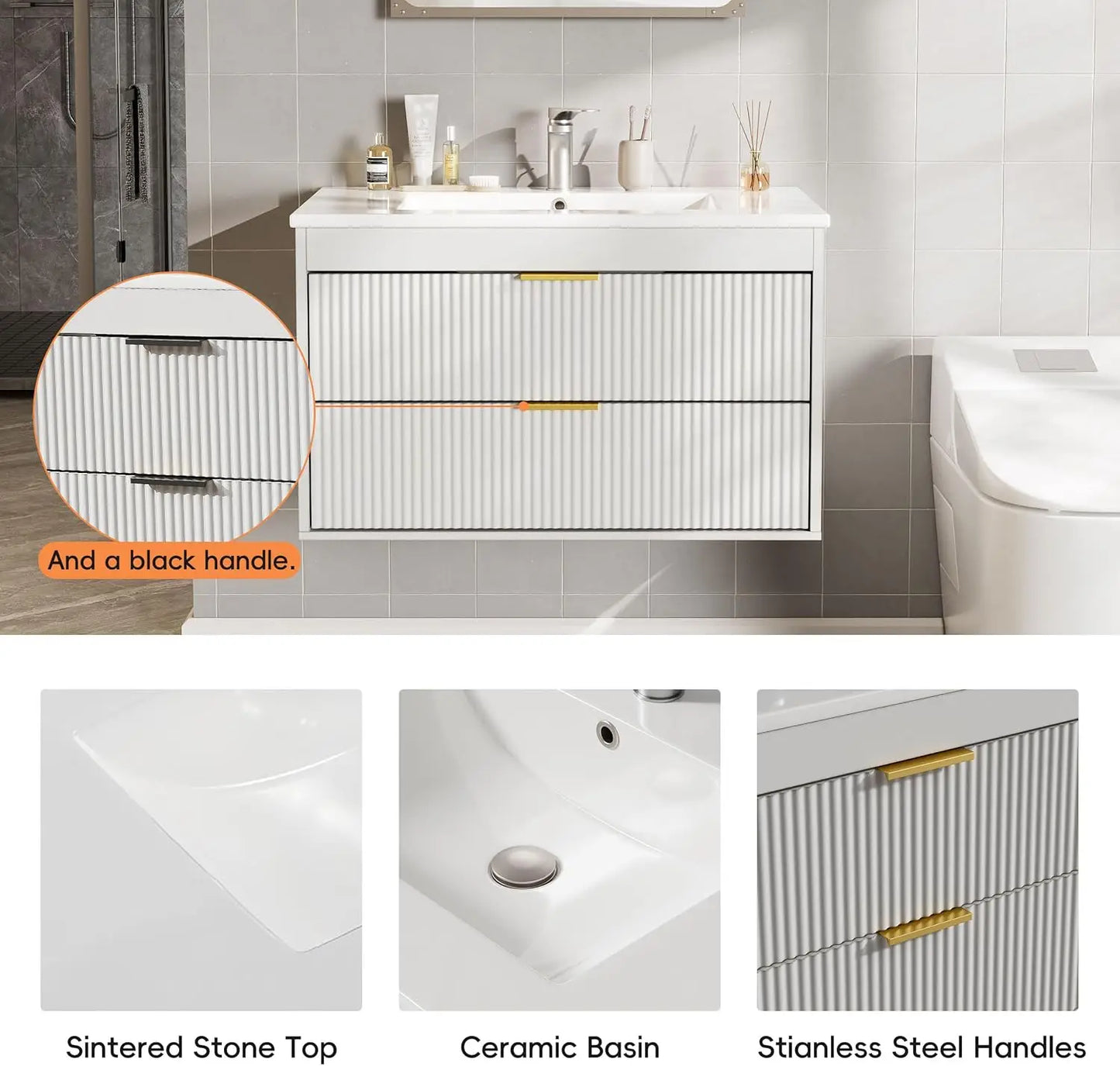 Pakasept 30'' Floating Bathroom Vanity with Sink