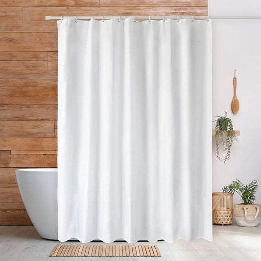 Waterproof Polyester Shower Curtain with Hooks