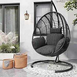 Oversized Hanging Egg Chair with Cushions