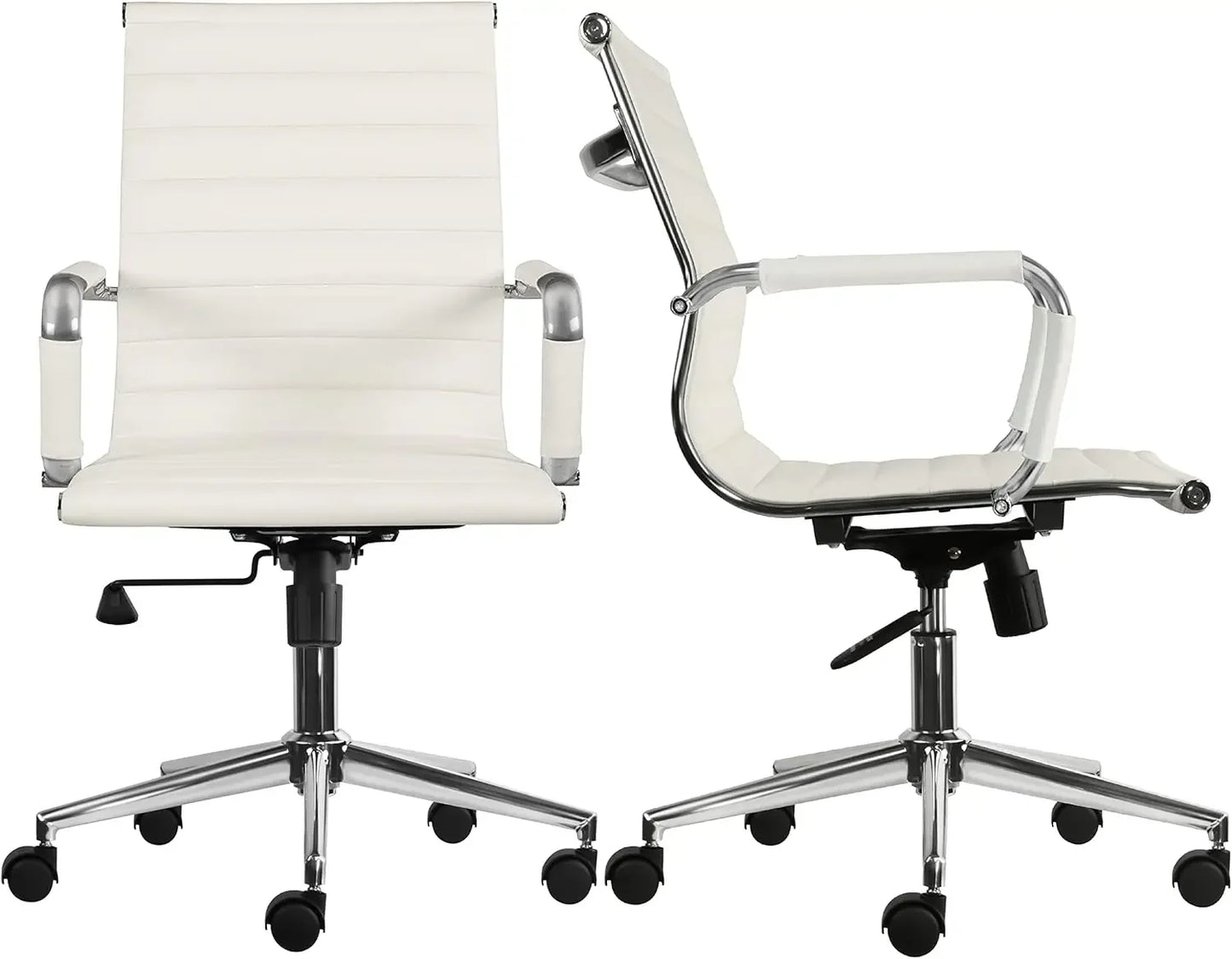 Modern Mid Back Ribbed Swivel Chair