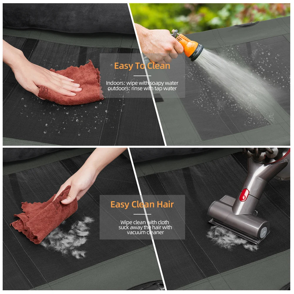 Elevated Dog Bed with Cooling Breathable Mat and Soft Plush Mat