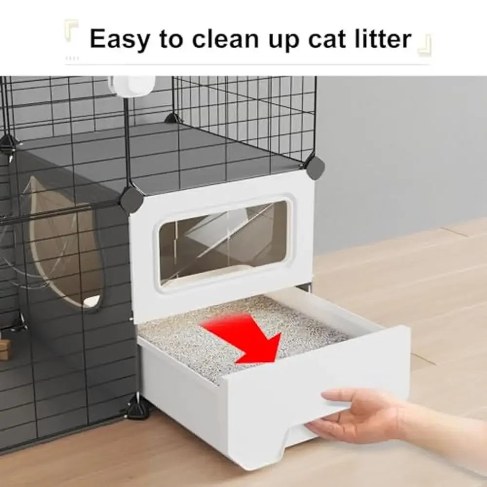 Cat Cage with Litter Box