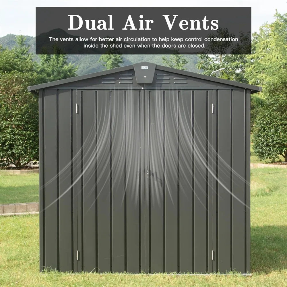 Outdoor Storage Shed with Lock and Vents