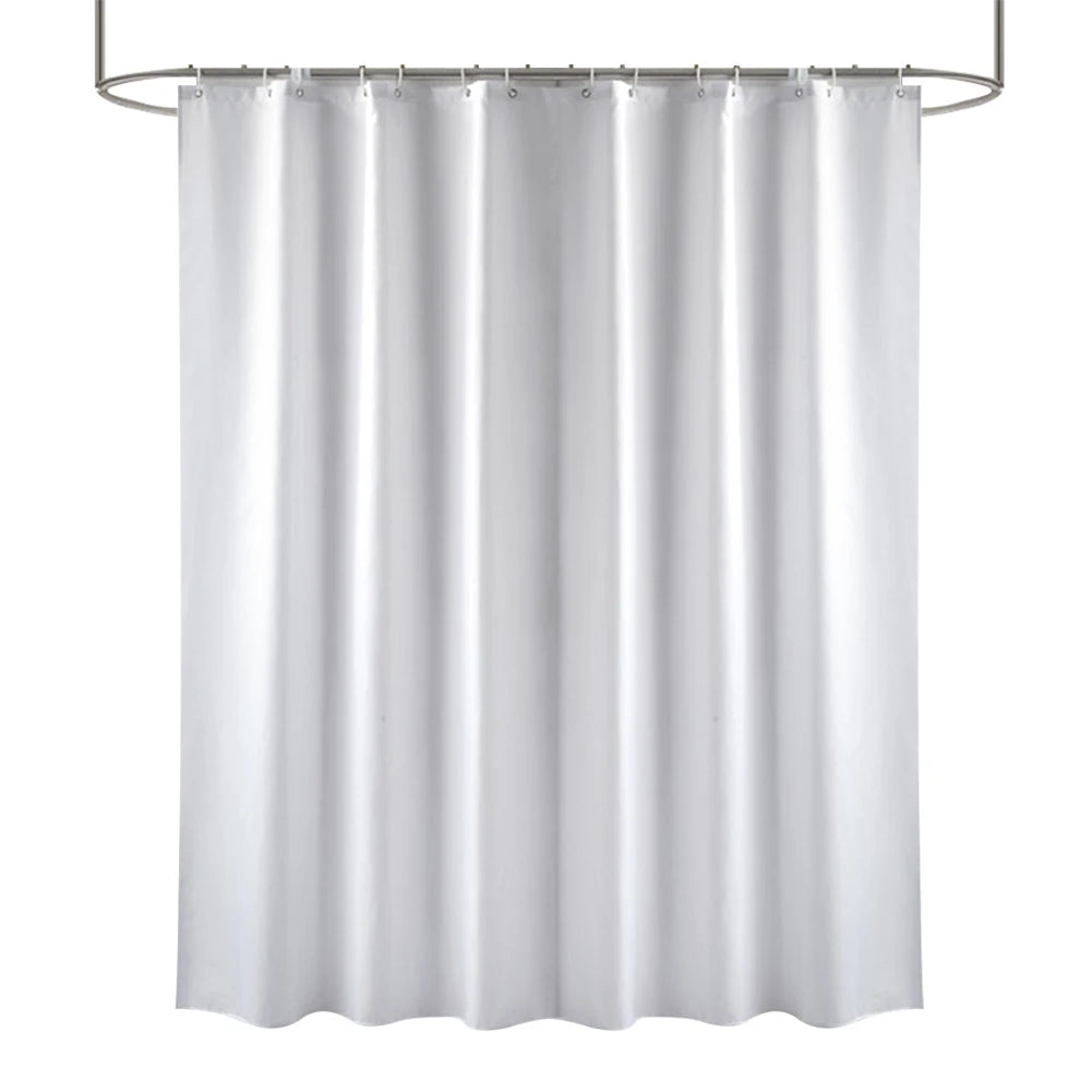 Heavy Duty Solid Shower Curtain with Hooks
