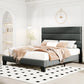 Contemporary Fabric Platform Bed