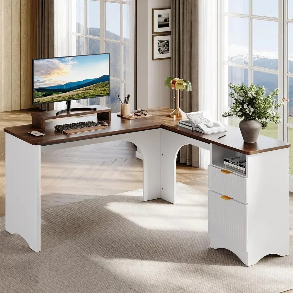 Modern L-Shaped Engineered Desk