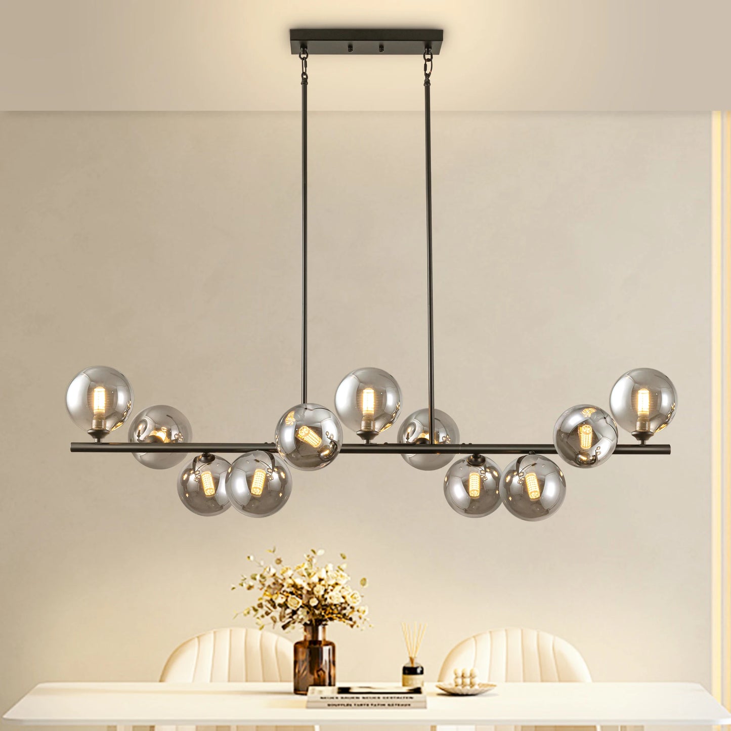 Modern Linear Bubble Chandelier