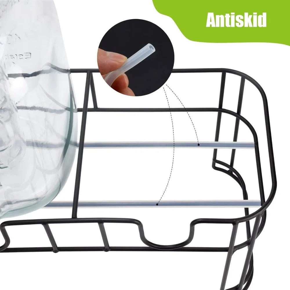 Double 1- Gallon Glass Drink Dispensers with Stand