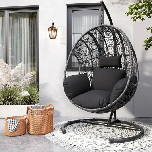 Oversized Hanging Egg Chair with Cushions