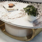 Modern Sintered Stone Marble Coffee Table with Storage Drawer
