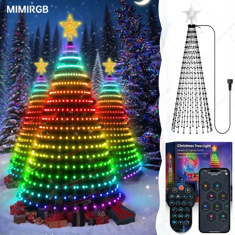 Christmas Tree Lights with Star, RBG 400 LED Lights and Bluetooth APP Control
