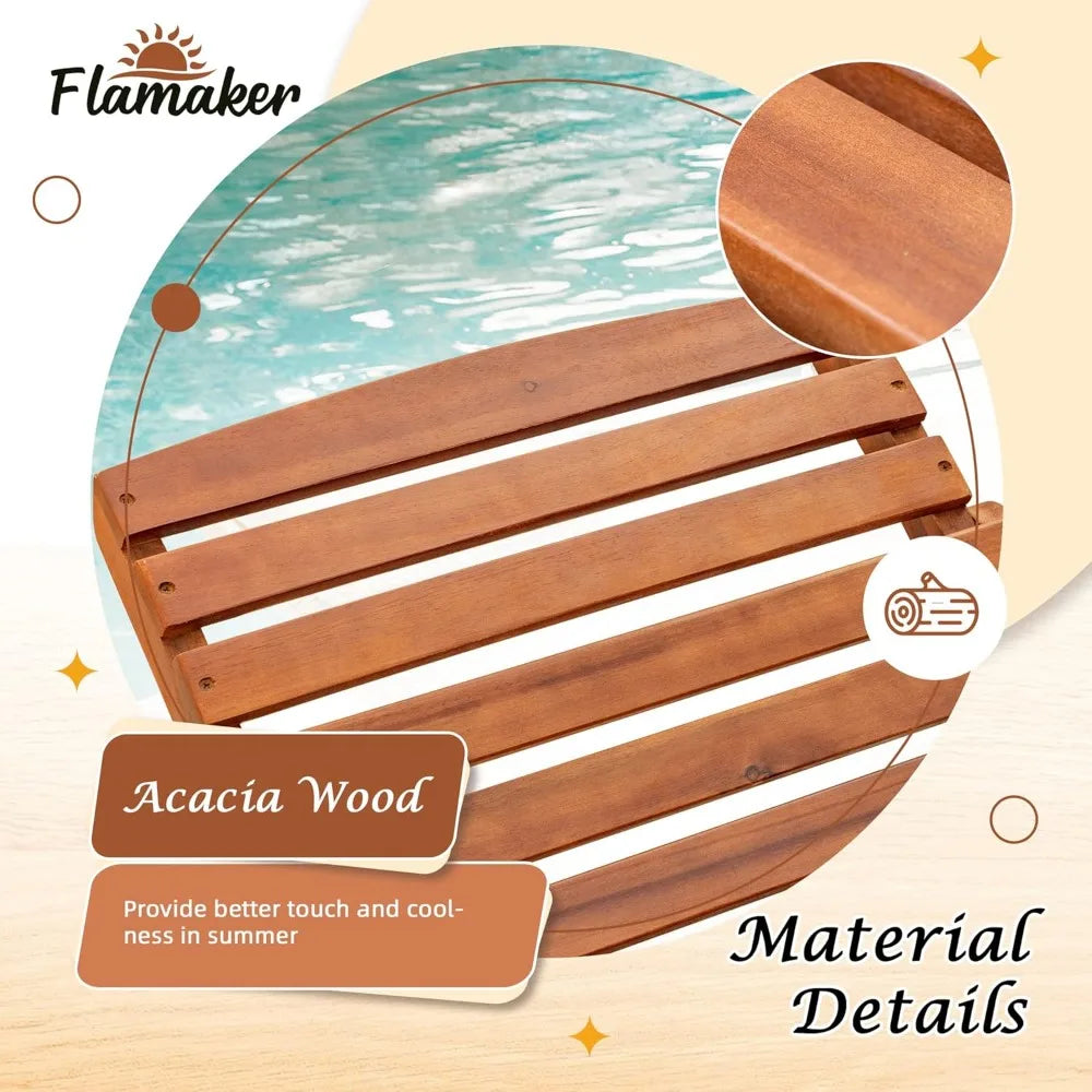 Acacia Wood Chaise Lounge