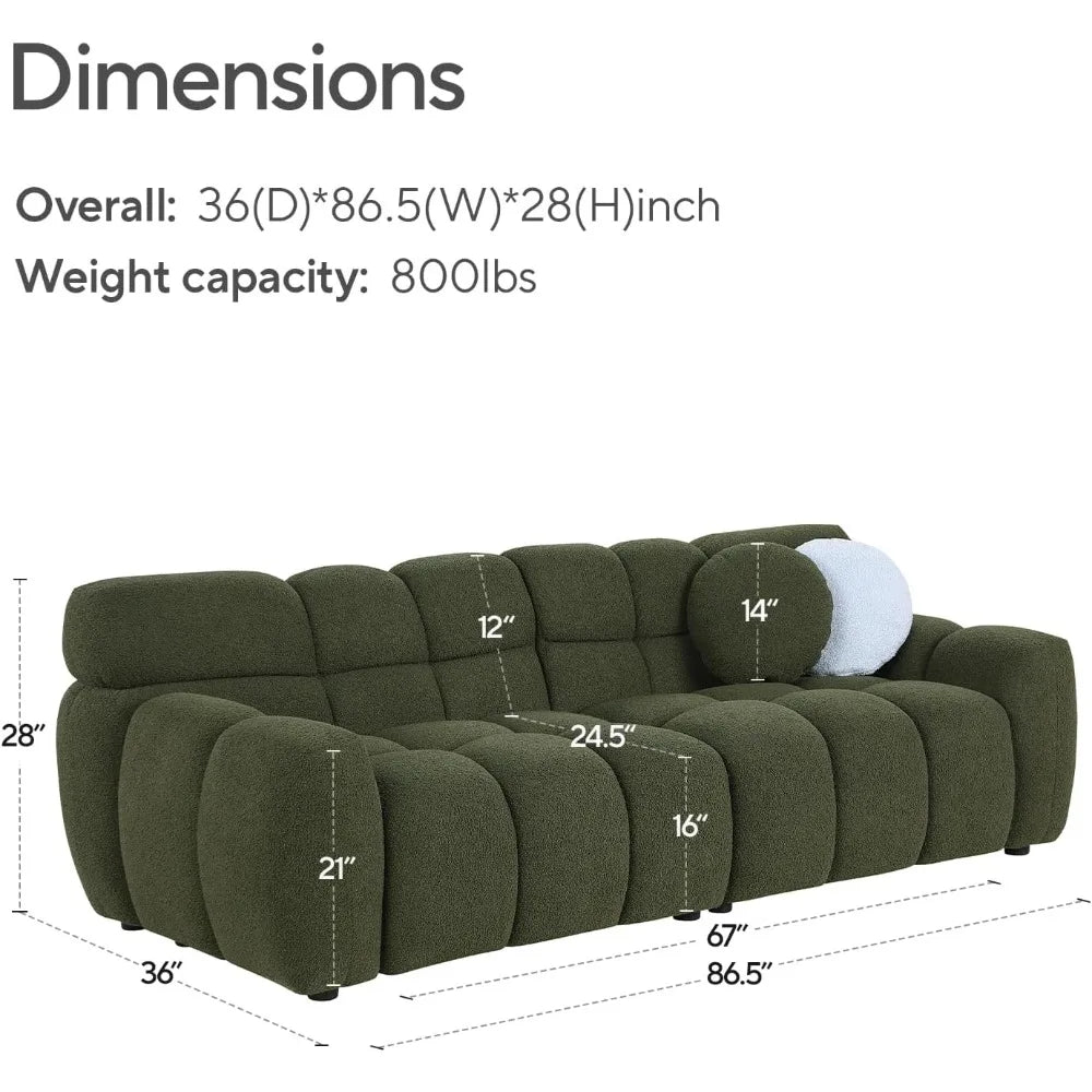 Boucle Couch with Pillow