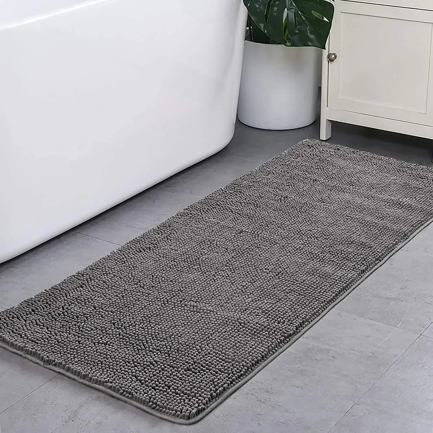 Non-Slip Super Absorbent Smooth Chenille Bath Mat